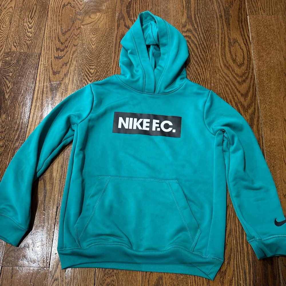 Nike Teal Green Hoodie with NIKE F.C. Logo